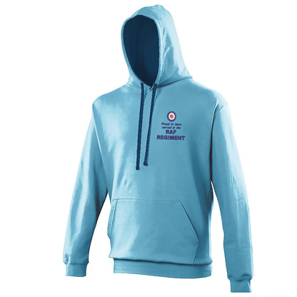 Proud to Have Served in The RAF Regiment Embroidered Contrast Hoodie