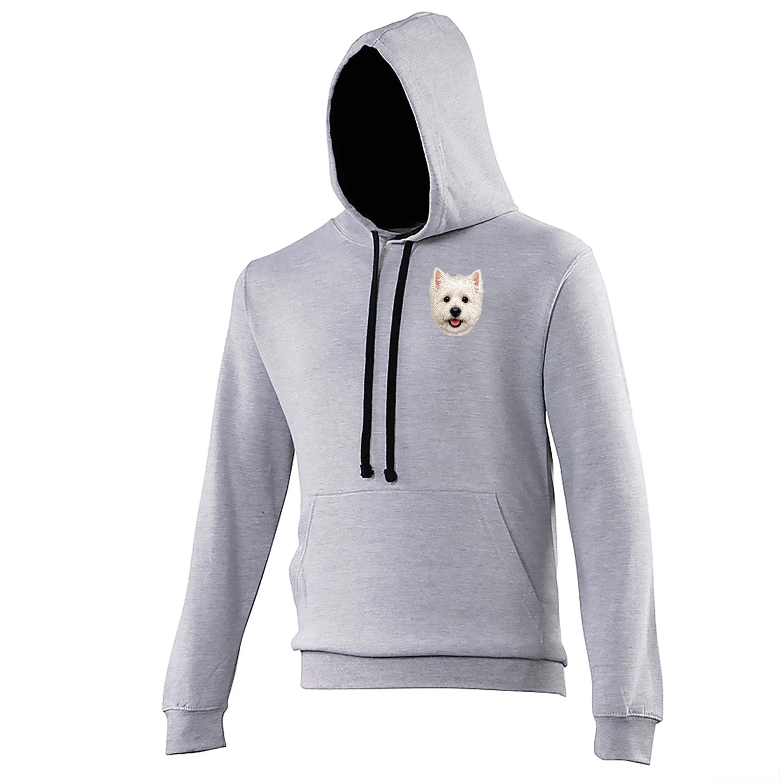 Westie Dog Face Contrast Hoodie