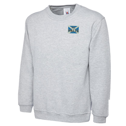 The Hibees Grunge Flag of Scotland Embroidered Classic Sweatshirt