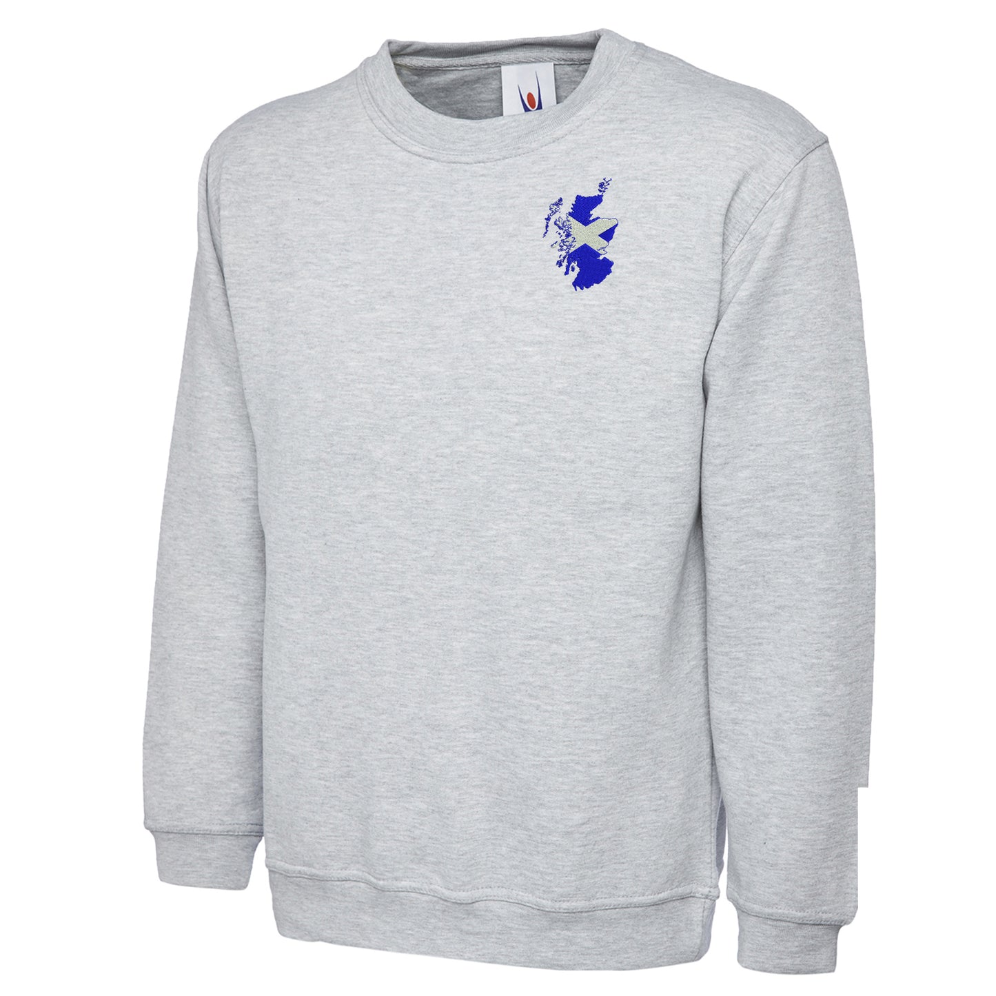Scotland Flag Map Embroidered Classic Sweatshirt