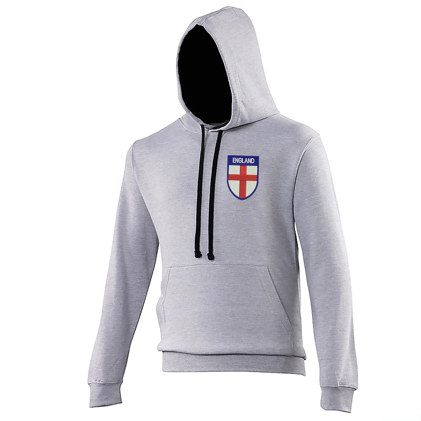 Flag of England Shield Embroidered Contrast Hoodie