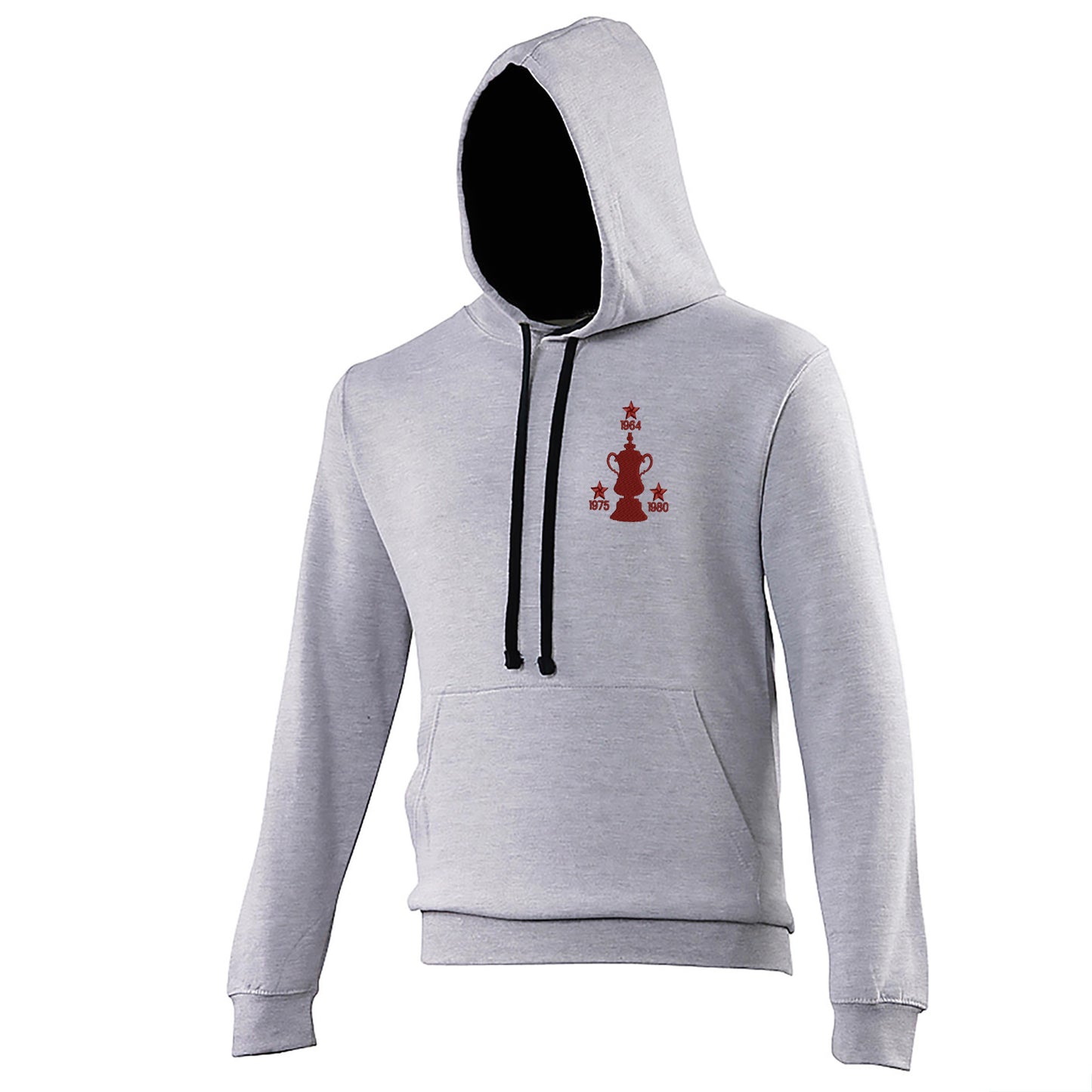 Retro West Ham Three Time Cup Winners Embroidered Contrast Hoodie