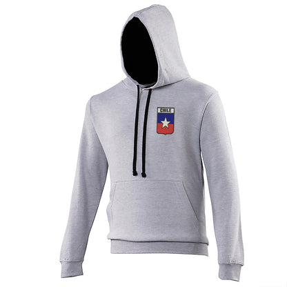 Retro Chile Rugby 1953 Embroidered Contrast Hoodie