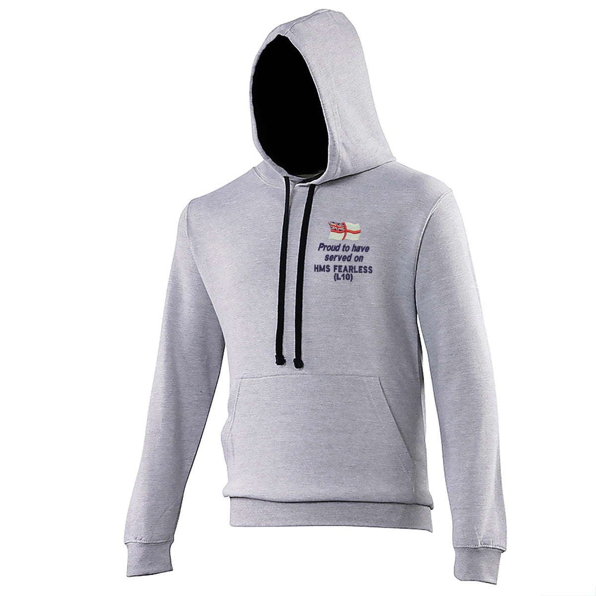 Proud to Have Served on HMS Fearless (L10) Contrast Hoodie