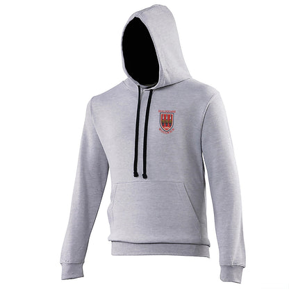 Retro Dial Square Embroidered Contrast Hoodie