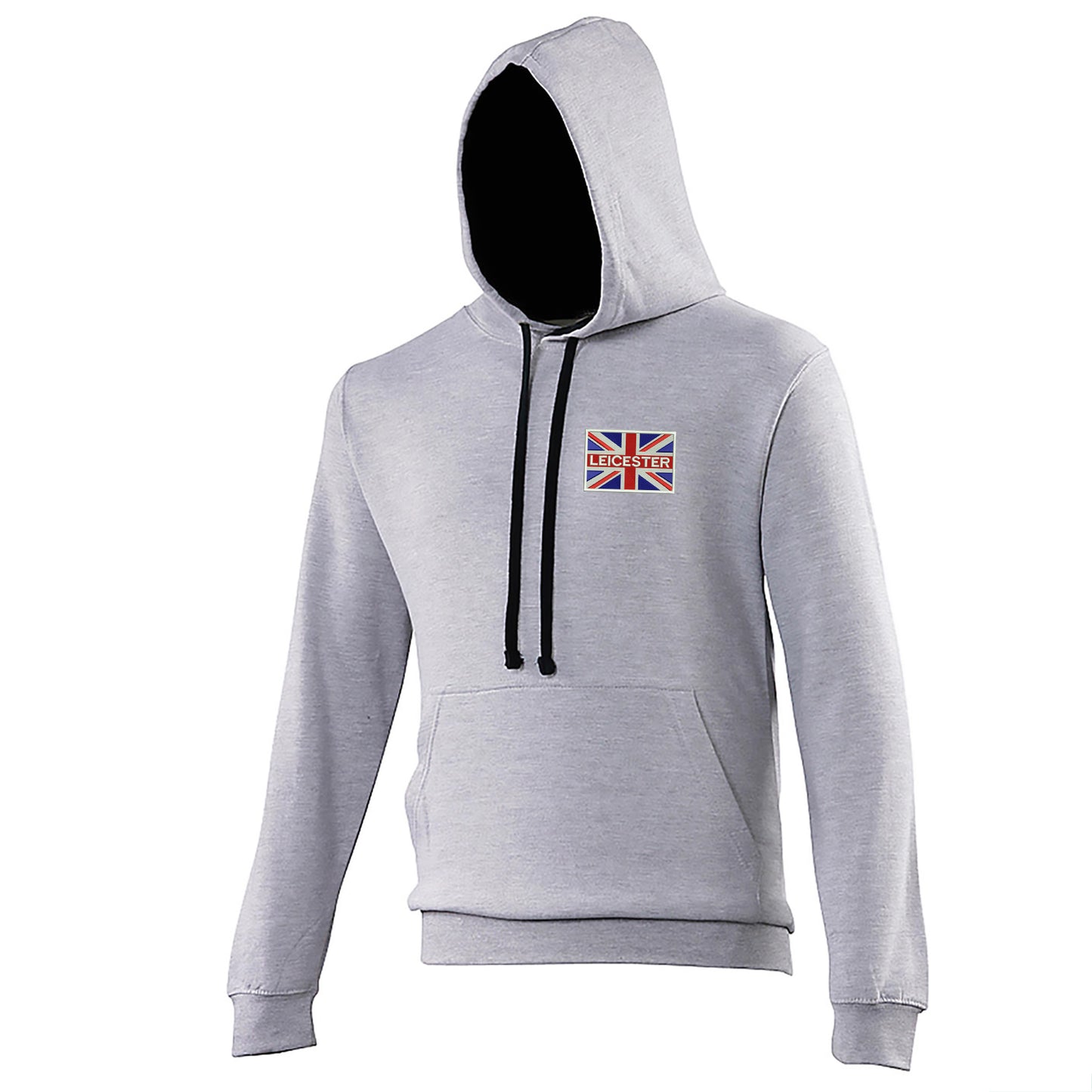 Leicester Coloured Union Jack Embroidered Contrast Hoodie
