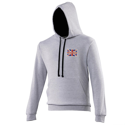 Leicester Coloured Union Jack Embroidered Contrast Hoodie