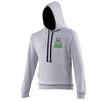 Proud to Have Served in The Mercian Regiment Embroidered Contrast Hoodie
