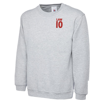 Law 10 Embroidered Classic Sweatshirt