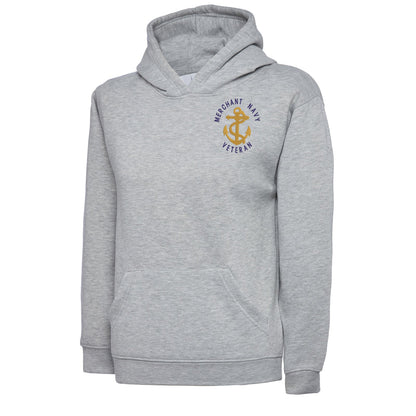 Merchant Navy Veteran Anchor Embroidered Children's Hoodie