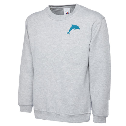 Dolphin Embroidered Classic Sweatshirt