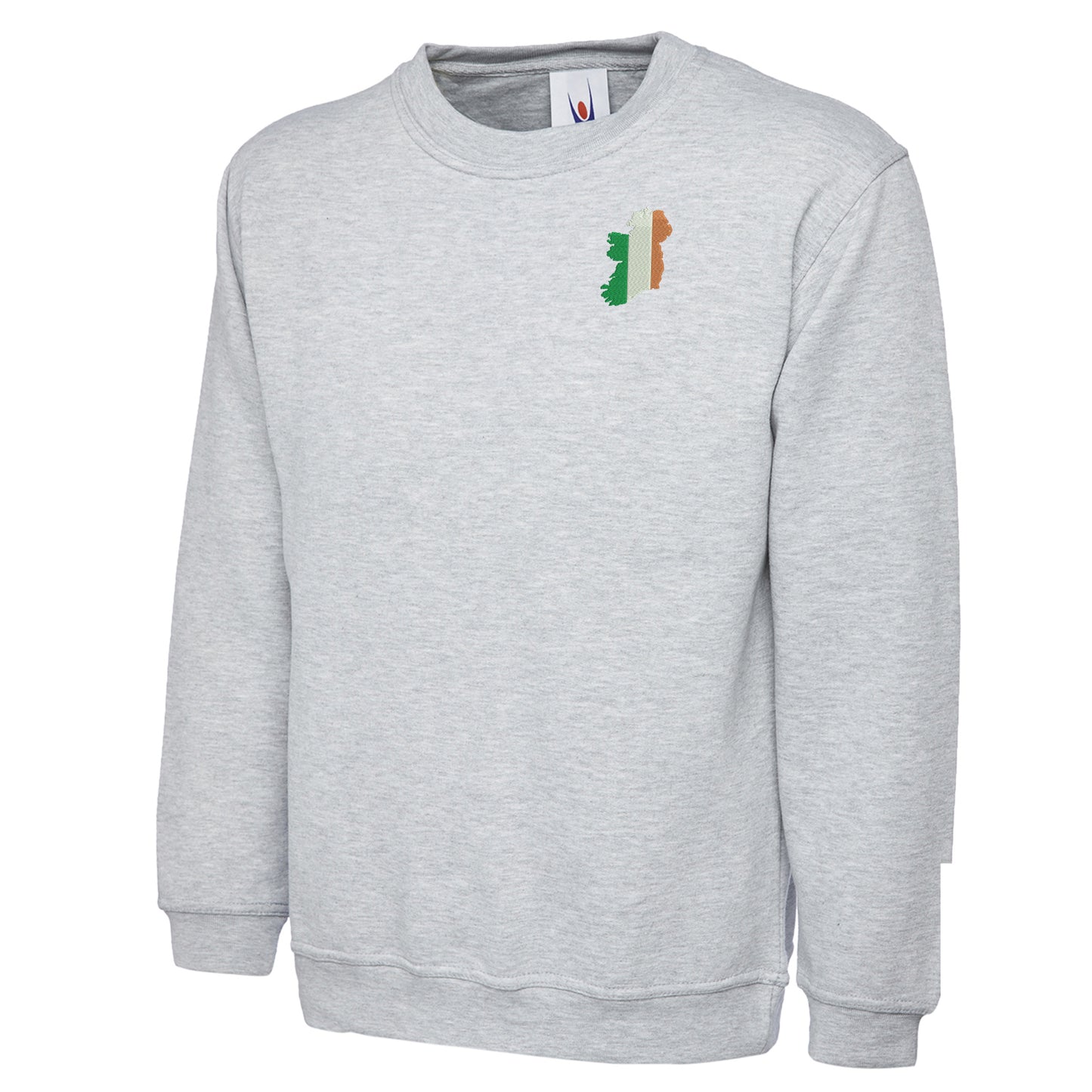 Ireland Flag Map Embroidered Classic Sweatshirt