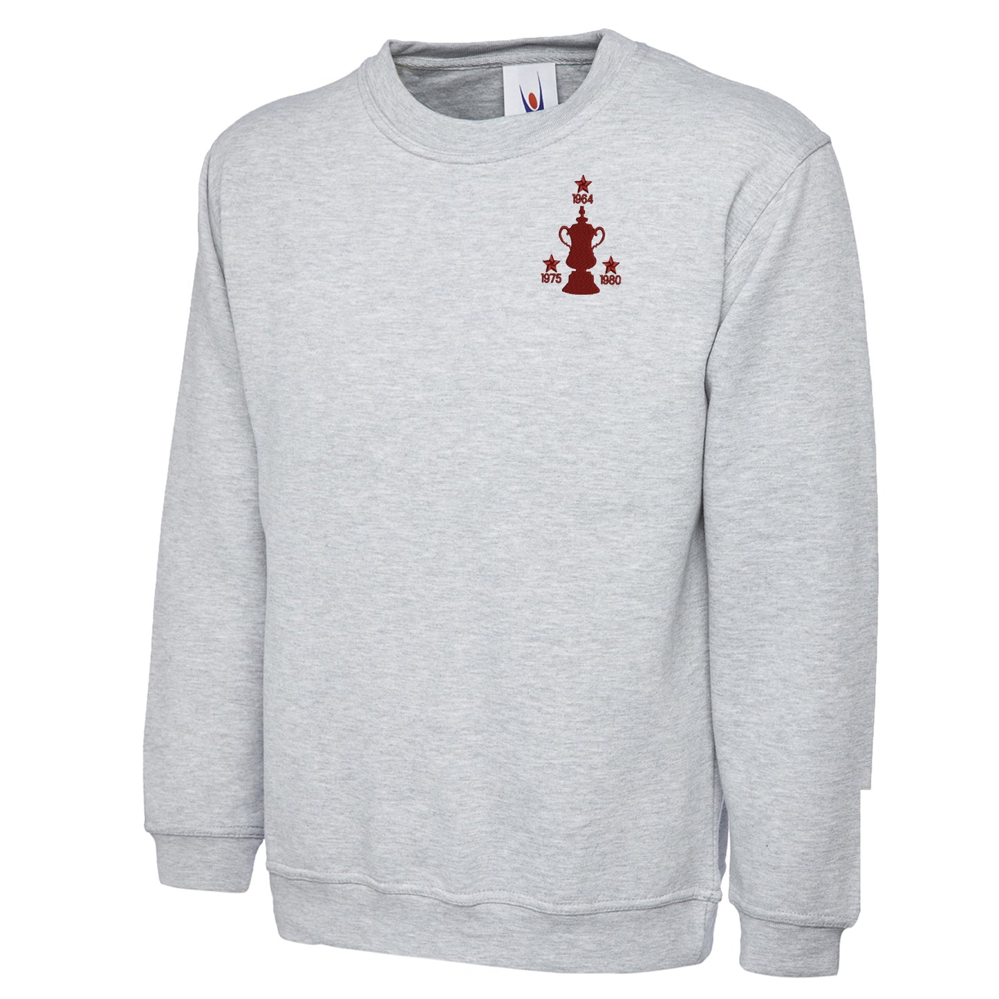Retro West Ham Three Time Cup Winners Embroidered Classic Sweatshirt