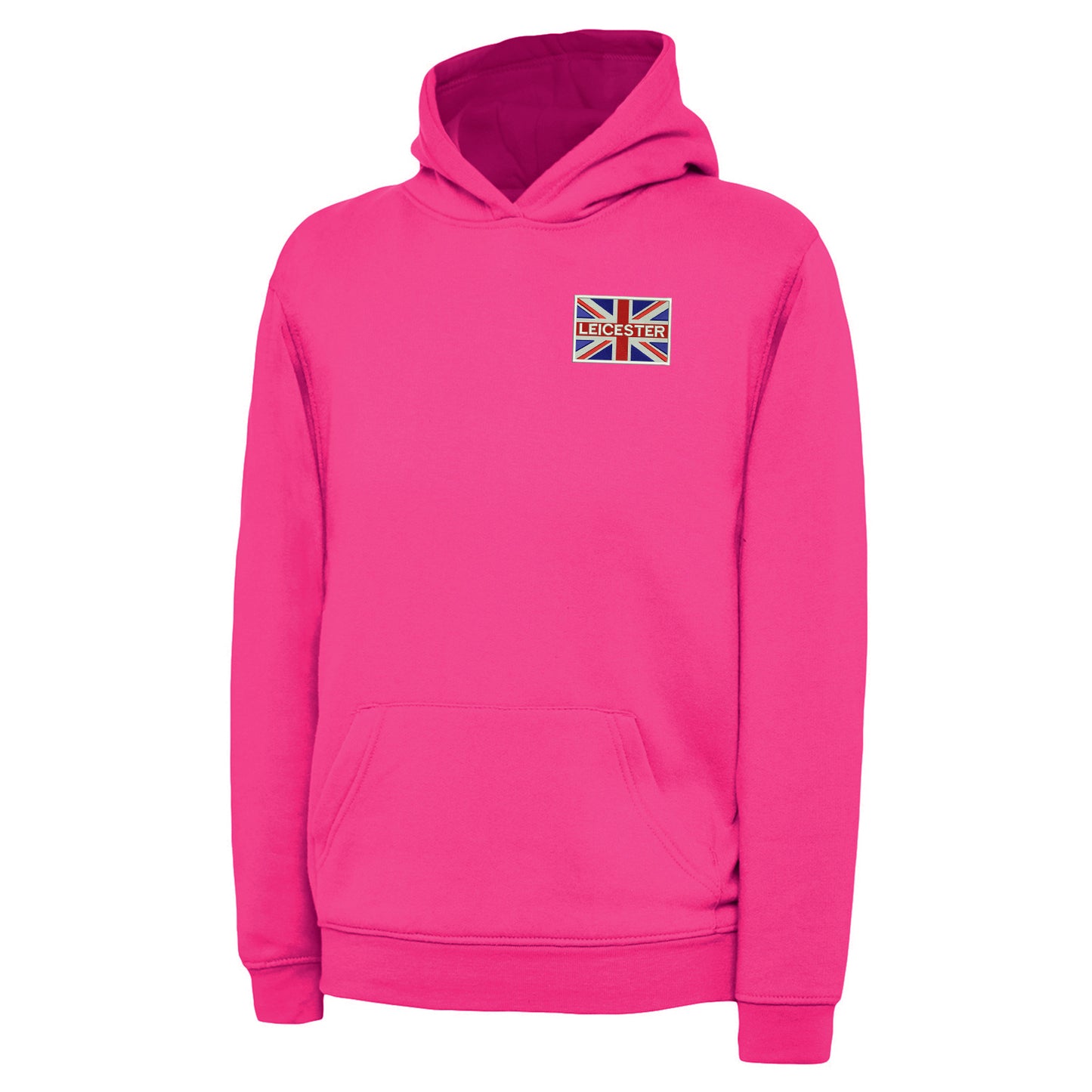 Leicester Coloured Union Jack Embroidered Children's Hoodie