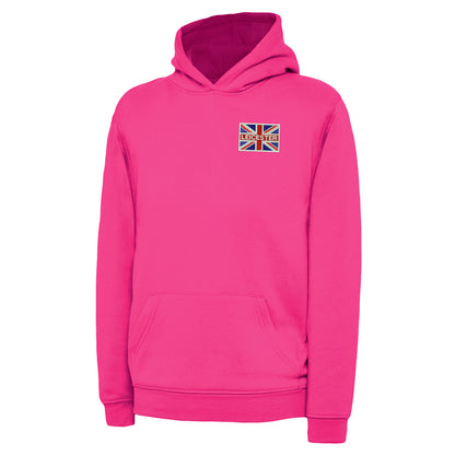Leicester Coloured Union Jack Embroidered Children's Hoodie