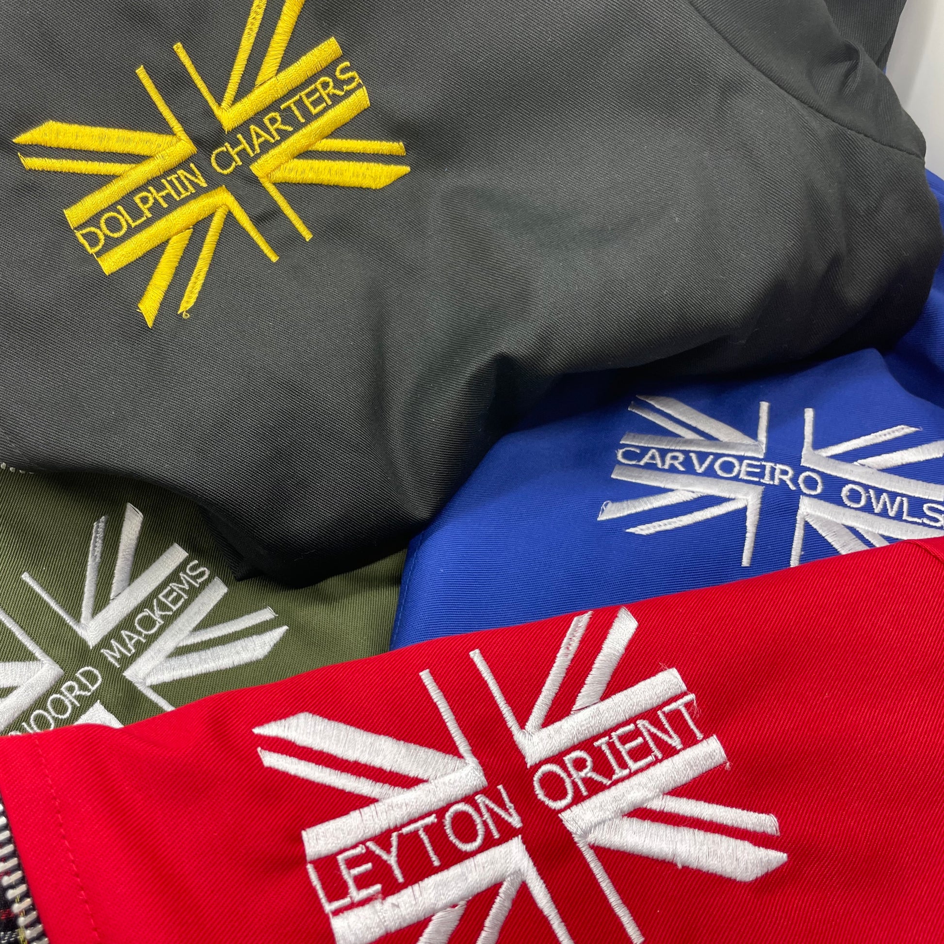 Personalised Union Jack Embroidered Harrington Jacket