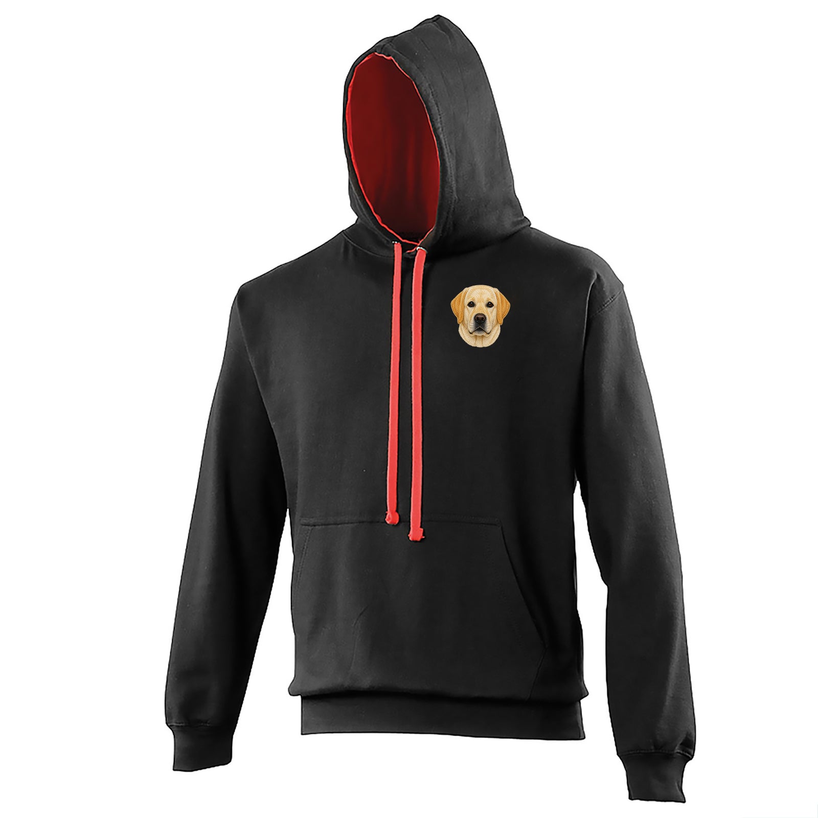 Labrador Dog Face Contrast Hoodie