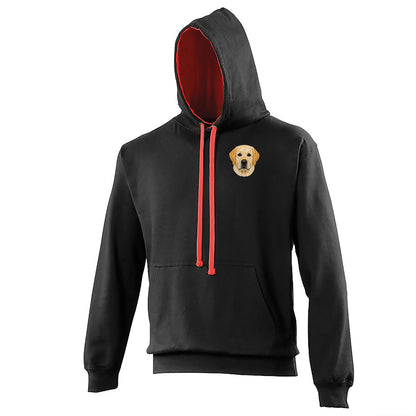 Labrador Dog Face Contrast Hoodie