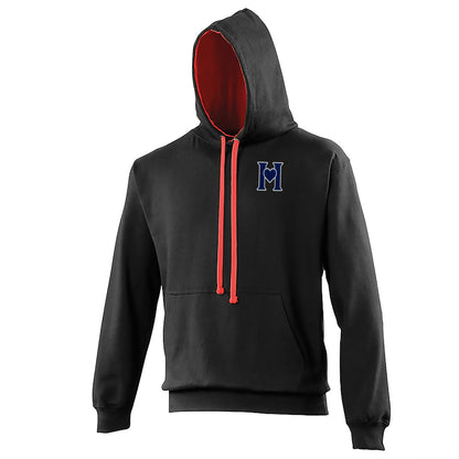 Retro Old School Hearts Football Hoodie