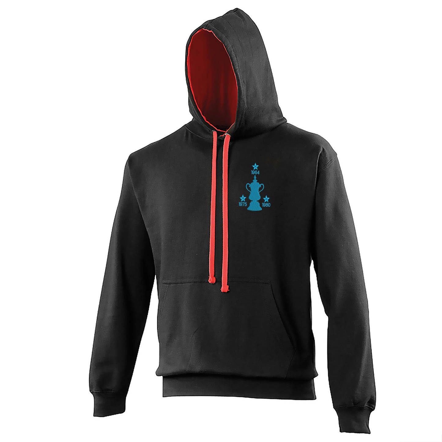 Retro West Ham Three Time Cup Winners Embroidered Contrast Hoodie