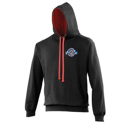 Sky Blues Keep The Faith Embroidered Contrast Hoodie