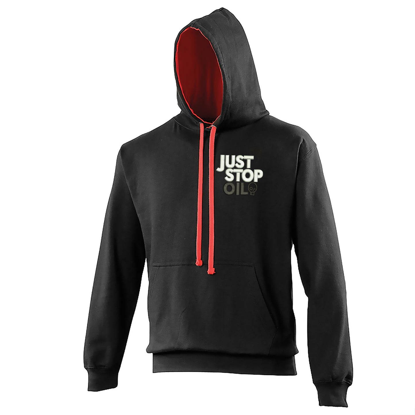 Just Stop Oil Embroidered Contrast Hoodie