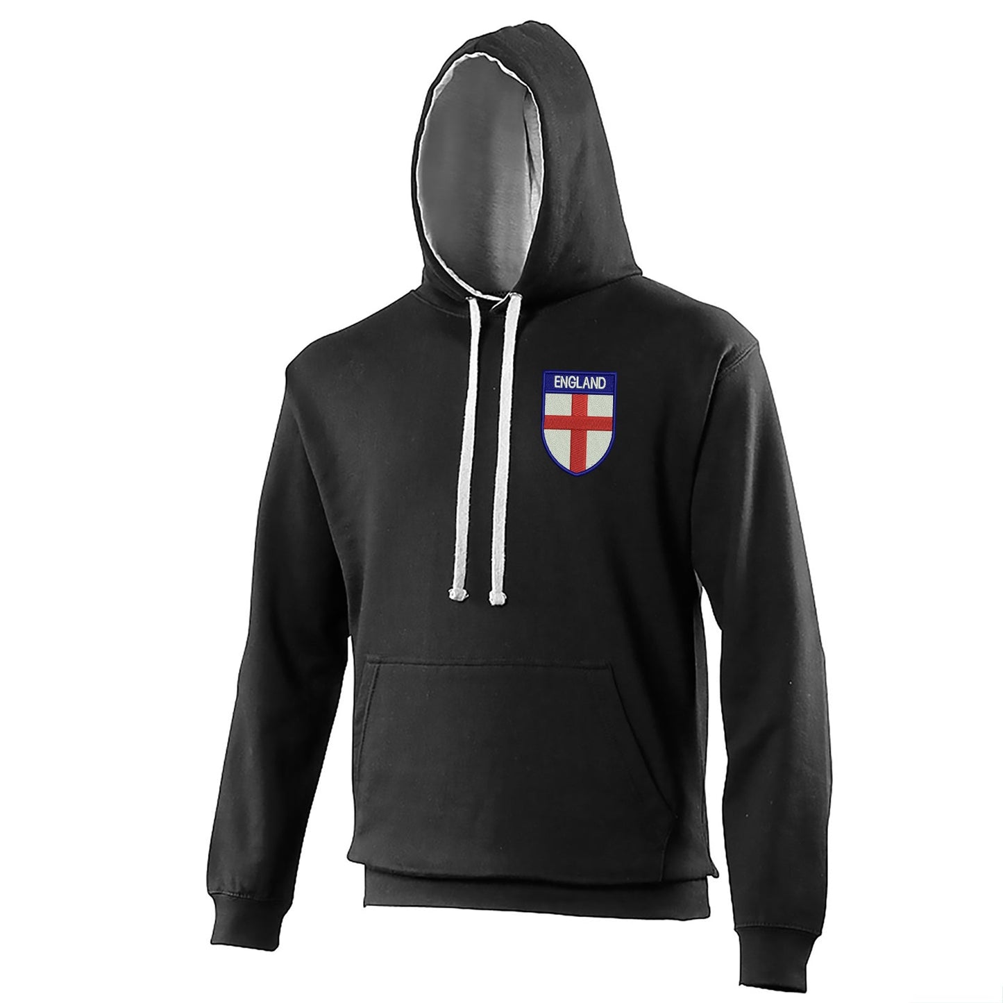 Flag of England Shield Embroidered Contrast Hoodie