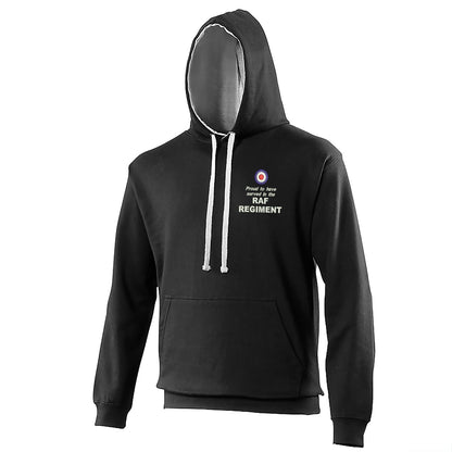 Proud to Have Served in The RAF Regiment Embroidered Contrast Hoodie
