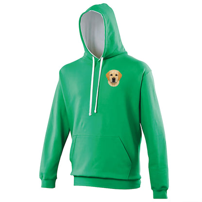 Labrador Dog Face Contrast Hoodie