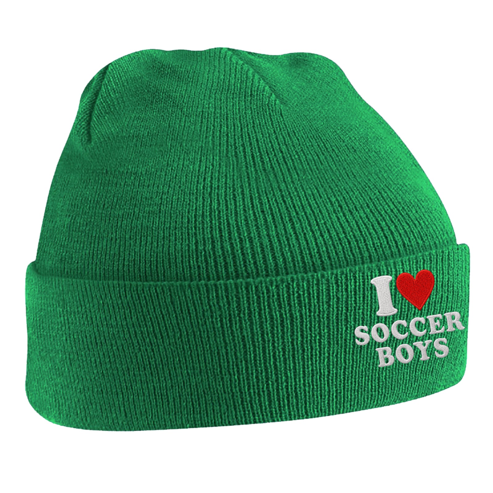 I Love Soccer Boys Beanie Hat