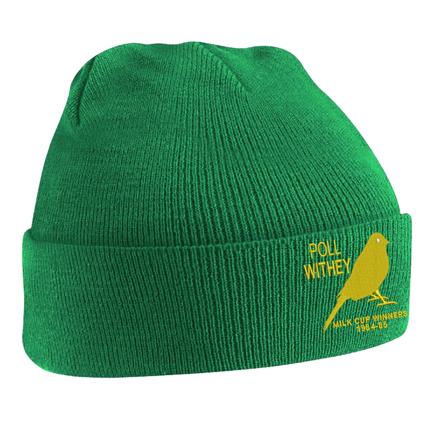 Retro Norwich Milk Cup Winners 1984-85 Embroidered Beanie Hat