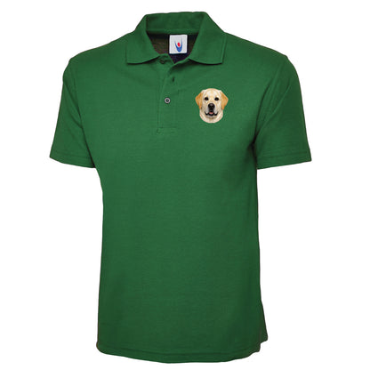 Yellow Labrador Dog Face Polo Shirt