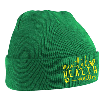Yellow Mental Health Beanie Hat