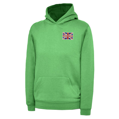 Leicester Coloured Union Jack Embroidered Children's Hoodie