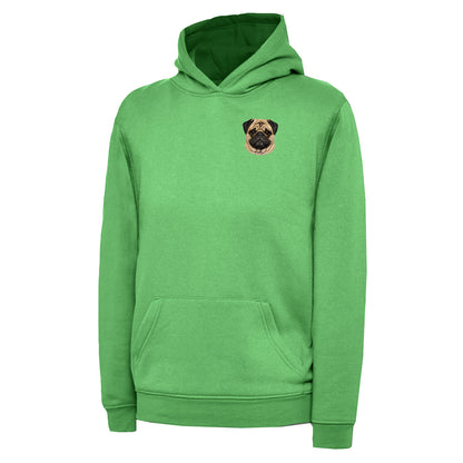 Children's Pug Dog Face Hoodie