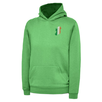 Ireland Flag Map Embroidered Children's Hoodie
