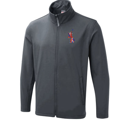United Kingdom Flag Map Embroidered Lightweight Soft Shell Jacket