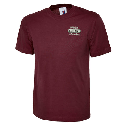 Made in England All Original Parts Embroidered Classic T-Shirt