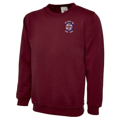 VE Day 80 1945-2025 Embroidered Classic Sweatshirt