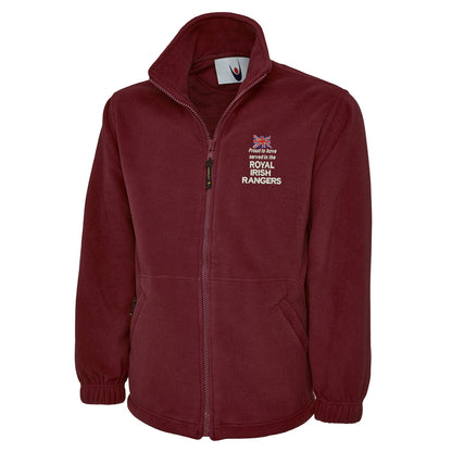 Proud to Have Served in The Royal Irish Rangers Embroidered Premium Fleece