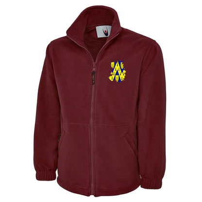 Shropshire Flag Map Embroidered Premium Fleece Jacket