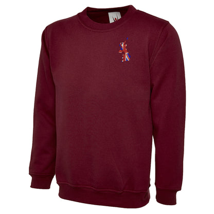 United Kingdom Flag Map Embroidered Classic Sweatshirt