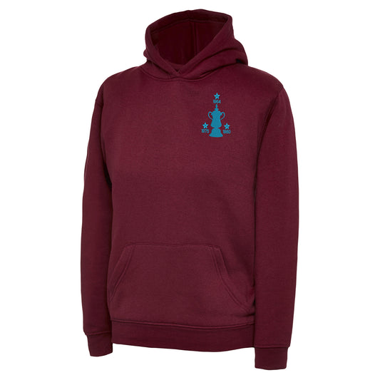 Retro West Ham Three Time Cup Winners Embroidered Children's Hoodie