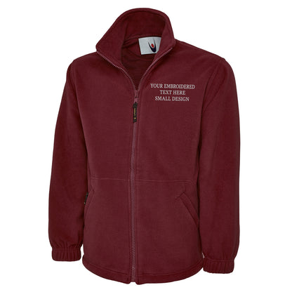 Personalised Custom Small Text Fleece Jacket 