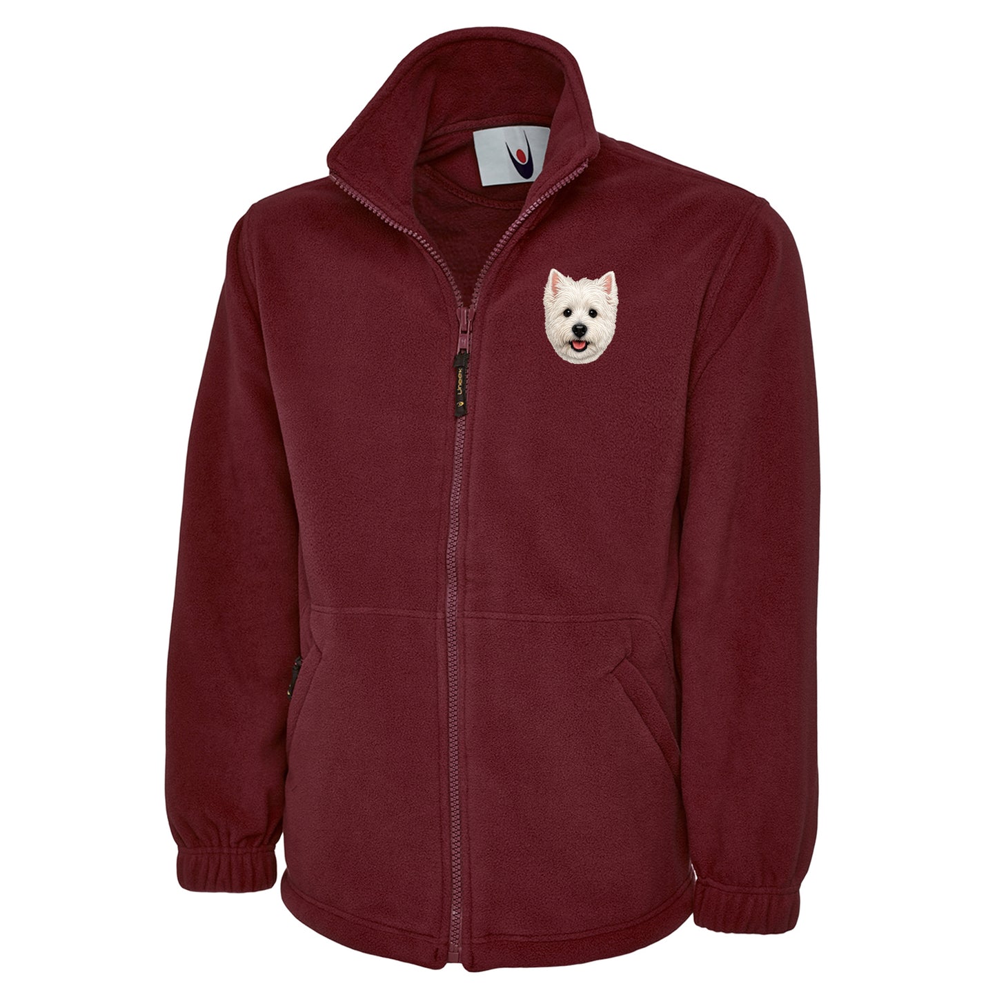 Westie Dog Face Fleece Jacket