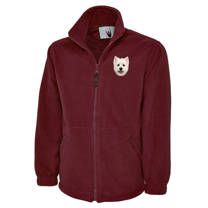 Westie Dog Face Fleece Jacket