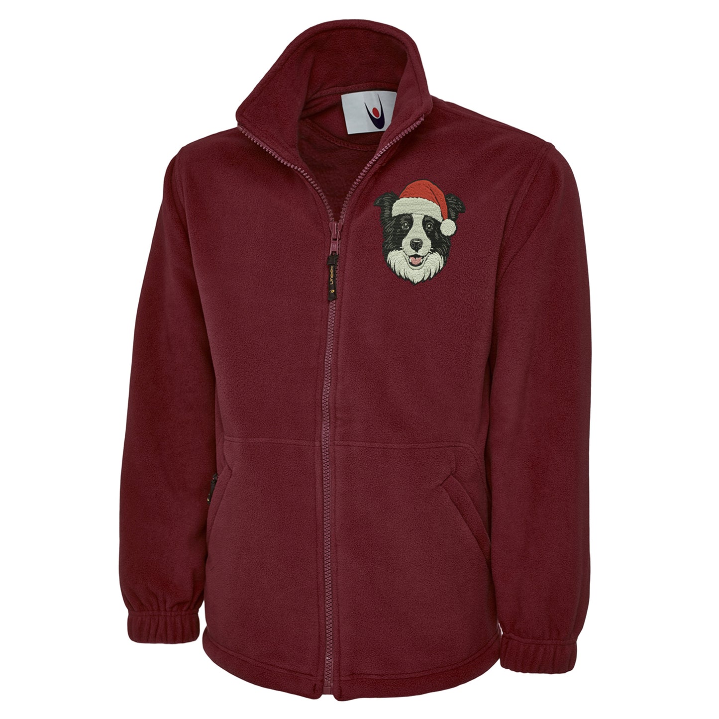 Border Collie Christmas Fleece Jacket