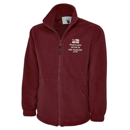 Proud to Have Served on HMS Fearless (L10) Premium Fleece Jacket