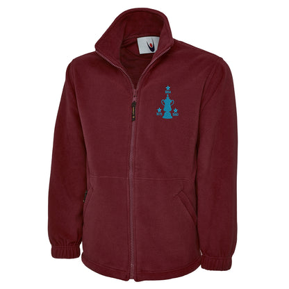 Retro West Ham Three Time Cup Winners Embroidered Premium Fleece Jacket
