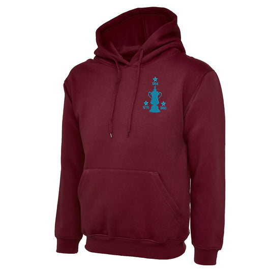 Retro West Ham Three Time Cup Winners Embroidered Hoodie